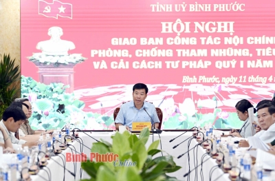 Giao ban công tác nội chính, phòng, chống tham nhũng, tiêu cực và cải cách tư pháp quý 1