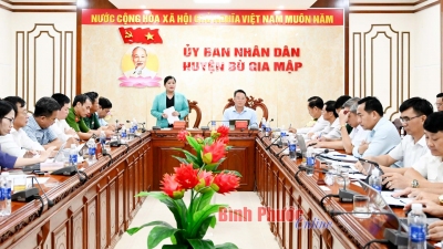 Chủ tịch UBND tỉnh Trần Tuệ Hiền làm việc với huyện Bù Gia Mập