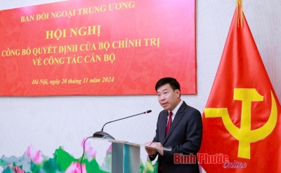 Bí thư Tỉnh ủy Bình Phước Nguyễn Mạnh Cường giữ chức Phó Trưởng Ban Đối ngoại Trung ương